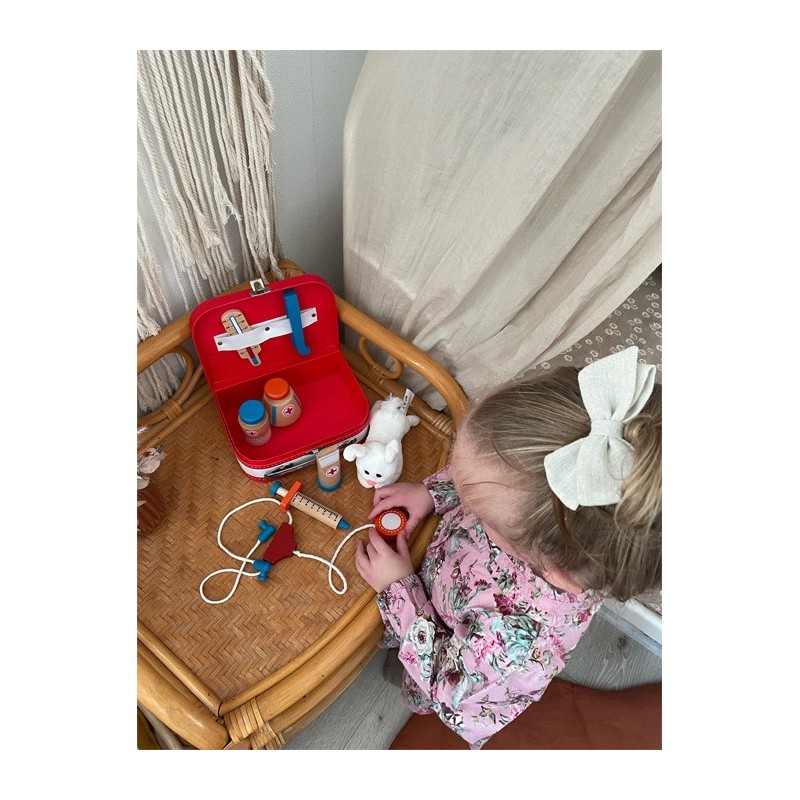 Kit Vétérinaire Enfant 20 Pièces Avec Blouse, Cage à Chien, Stéthoscope – Jeu De Rôle Dès 3 Ans, Idéal Anniversaire