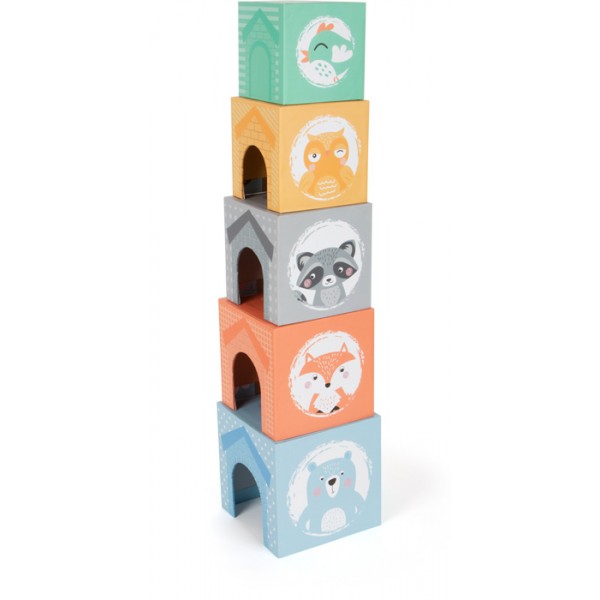 Cubes à empiler pour enfants - Animaux pastel
