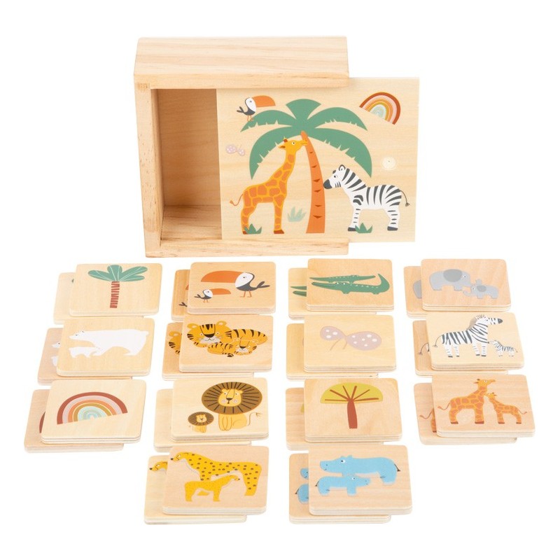 Jeu De Mémoire En Bois Dinosaure - Jouet Montessori, 24 Cartes + Tatouages Lumineux, Dès 3 Ans