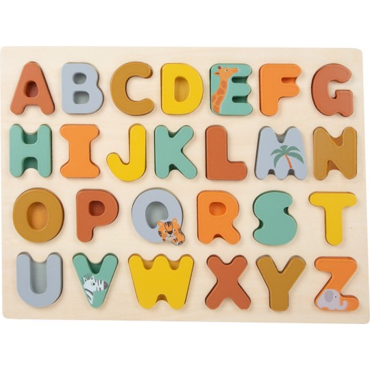 Puzzle Montessori - Lettres de l'alphabet - Couleurs Safari