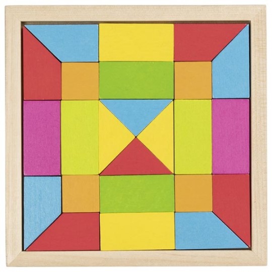 Puzzle en bois Montessori - Mosaïque couleurs arc en ciel