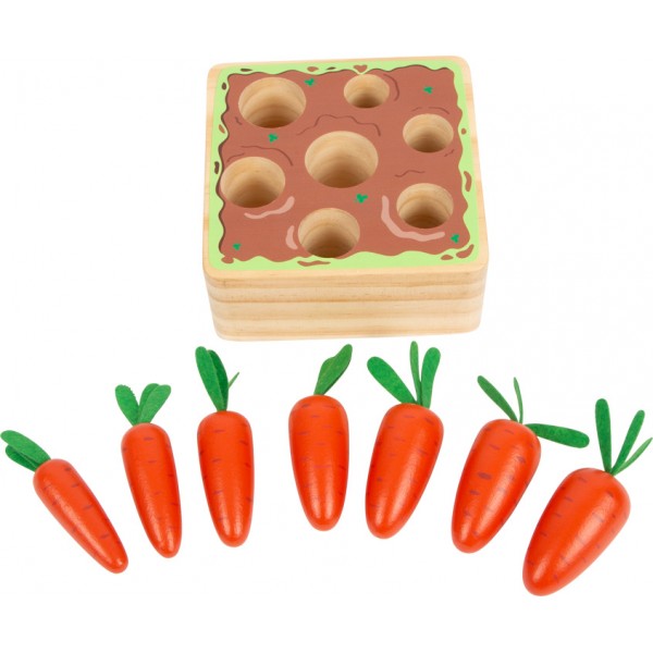 Jouet pour enfants en bois - Les carottes à enficher