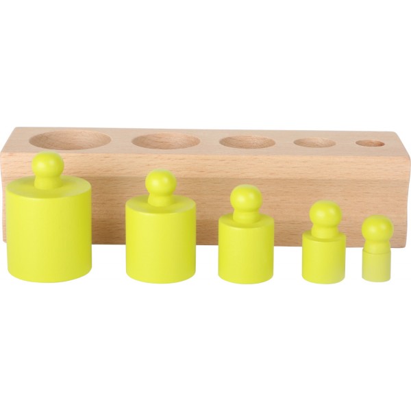 Jeu en bois Montessori - Les poids de couleurs à encastrer