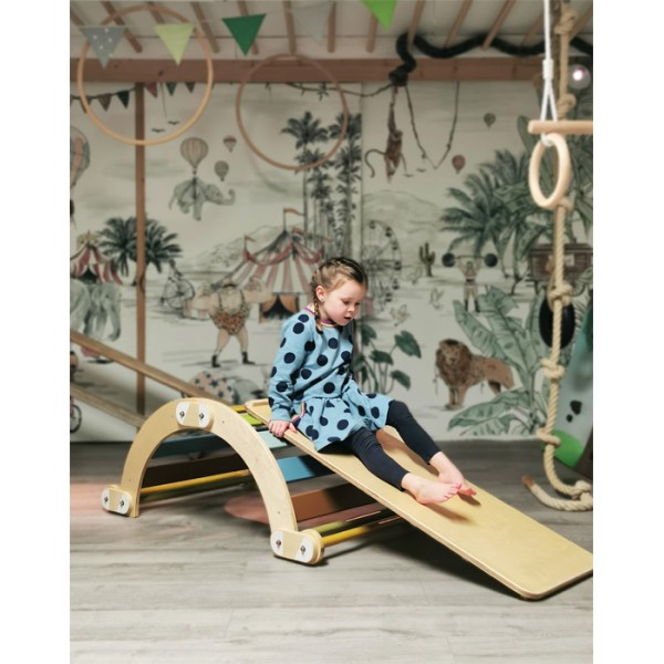 Rampe de glisse en bois pour triangle de Pikler - Aventures
