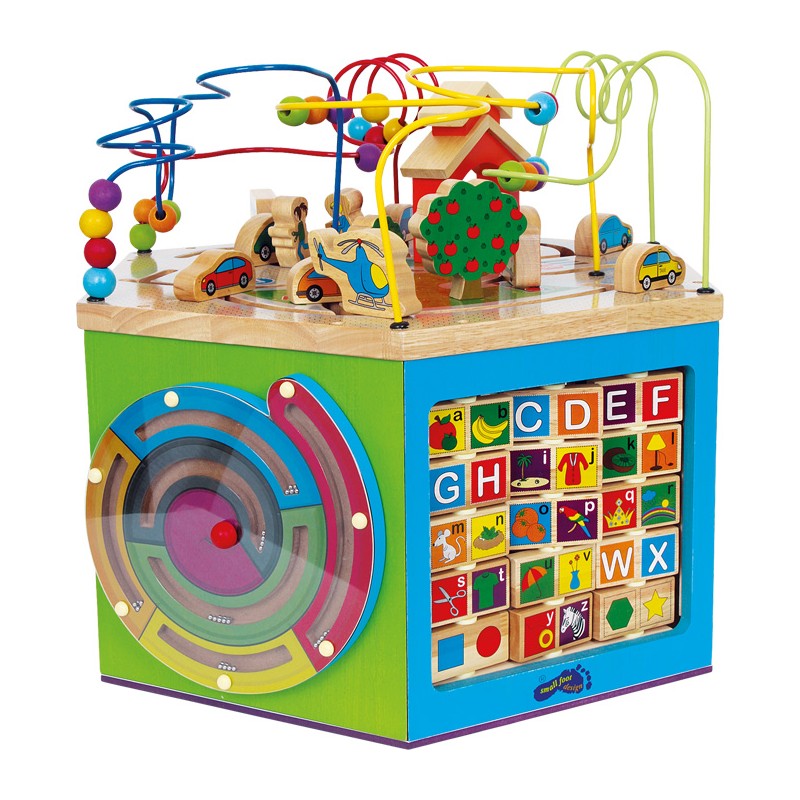 Jeu Montessori cube d'activité en bois pour bébé