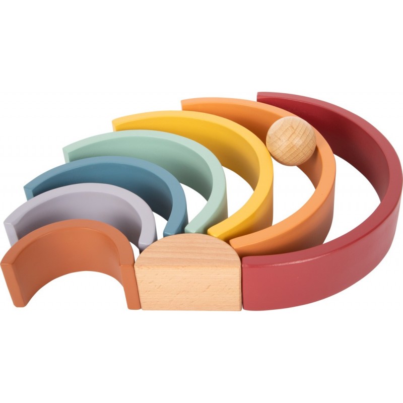 Arc En Bois Arc-en-Ciel - 10 Pièces Briques De Construction Empilables Pour Enfants 10 Couleurs