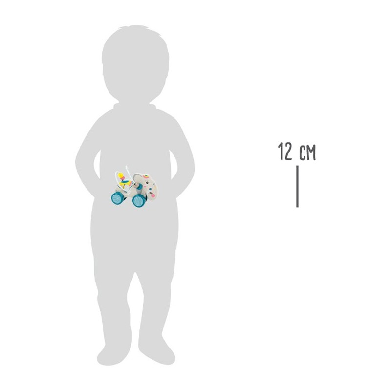 Jouet à Pousser Souris En Bois - Pour Bébé 12-18 Mois - Avec Roues Bruyantes - Apprentissage De La Marche