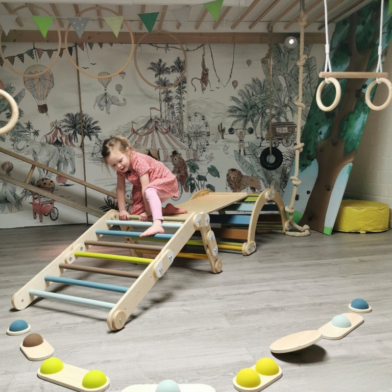 Triangle D'Escalade MEOWBABY Montessori - Bois Blanc 59x61cm Pour Enfants