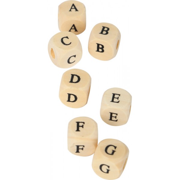 Coffret de création de bijoux - Perles en bois Montessori lettres de l'alphabet