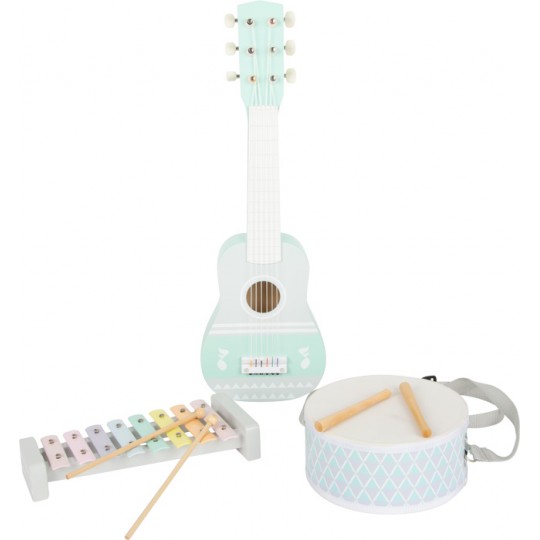 Coffret d'instruments de musique en bois Montessori - Couleurs Pastel