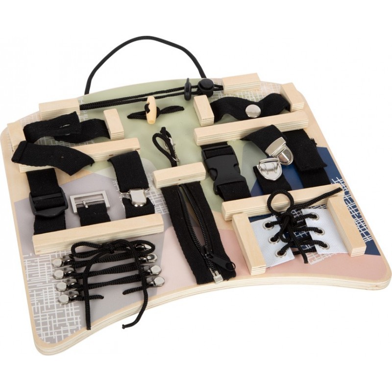 Planche D'apprentissage En Bois Avec Fermeture éclair, Lacets Et Boutons - Jouet éducatif 3 Ans Et +