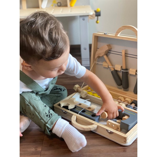 Boîte à outils Montessori en bois pour enfants - Miniwob