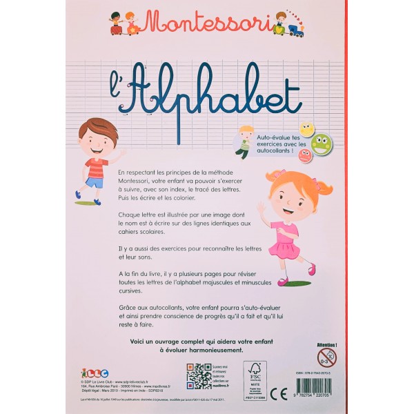 Livre éducatif pour Enfant - Apprendre l'alphabet avec Montessori