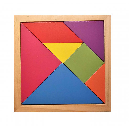 Puzzle en bois Montessori - Mosaïque couleurs arc en ciel