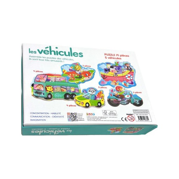 Puzzle Montessori pour Enfant - Les Véhicules