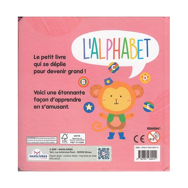 Livre d'éveil Montessori - Alphabet