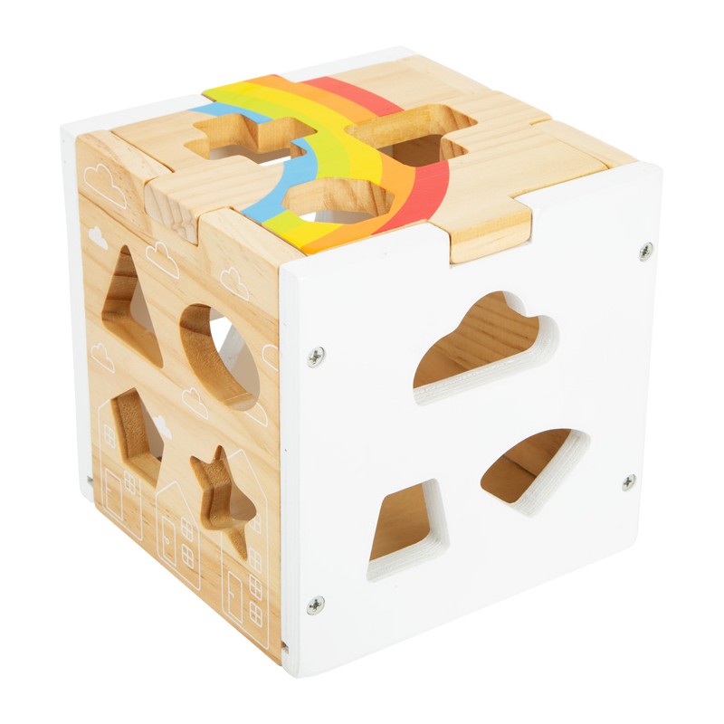 Bloc de construction en bois arc-en-ciel, jouet Montessori - Boutchoubox