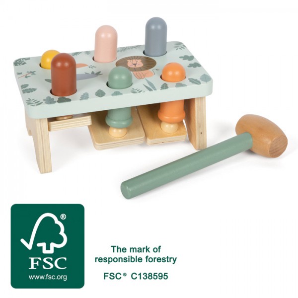 Jouet à marteler en bois - Banc de motricité