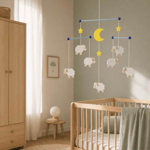 Mobile Montessori pour enfants - Moutons