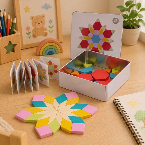Tangram Montessori et sa boîte Métallique