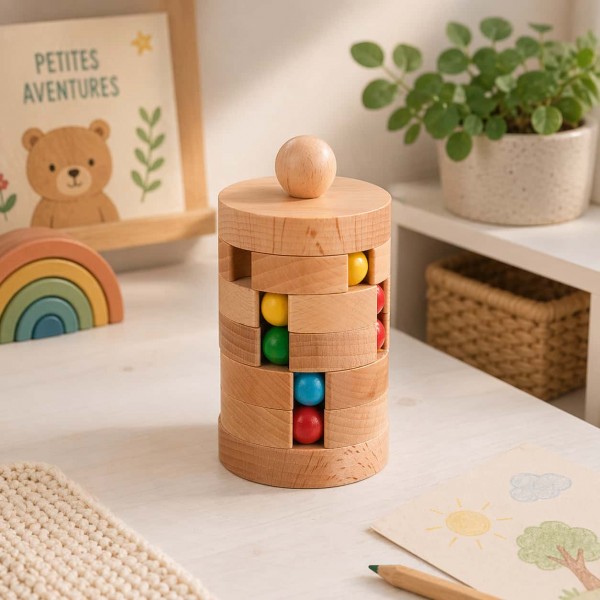 Casse tête enfant - Tour de billes de couleurs