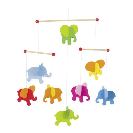 Mobile Montessori pour bébés - Eléphant de couleurs
