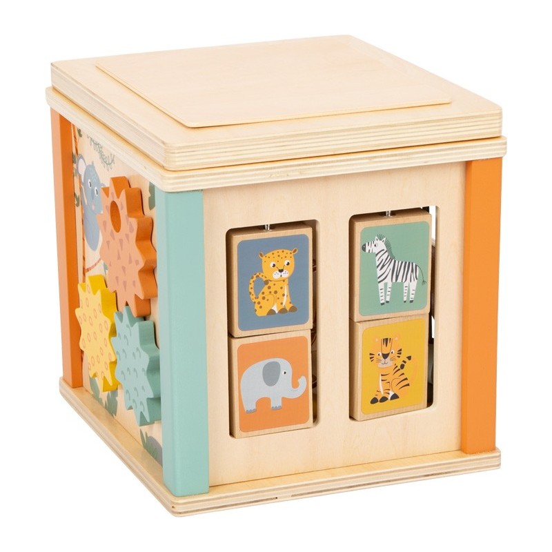 Squirrel Play - Cube d'Activité En Bois Safari 5-En-1 | Smyths Toys France Squirrel Play - Cube d'Activité En Bois Safari 5-En-1 | Smyths Toys France