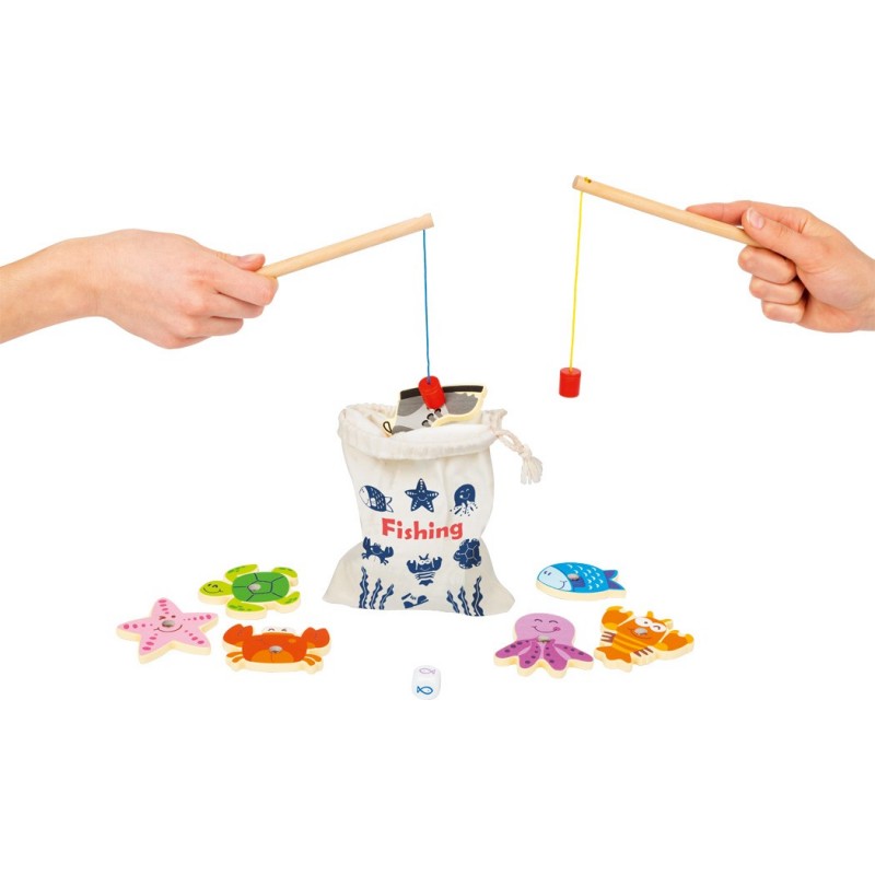 Jeu de pêche magnétique en bois, jouets Montessori pour enfants