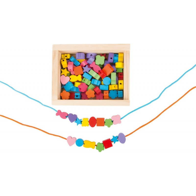 Lot De 400 Perles En Bois à Enfiler - Multicolores, Formes Animales Et Motifs Pour Créations Montessori Et Bijoux Enfants