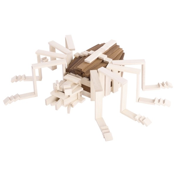 Jeu de construction Montessori - 200 pièces en bois naturel