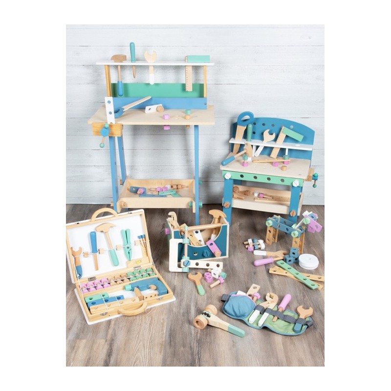 Boîte à Outils En Bois Montessori 59 Pièces - Jouet éducatif Pour Enfants 2 3 4 Ans - Cadeau Garçon Fille