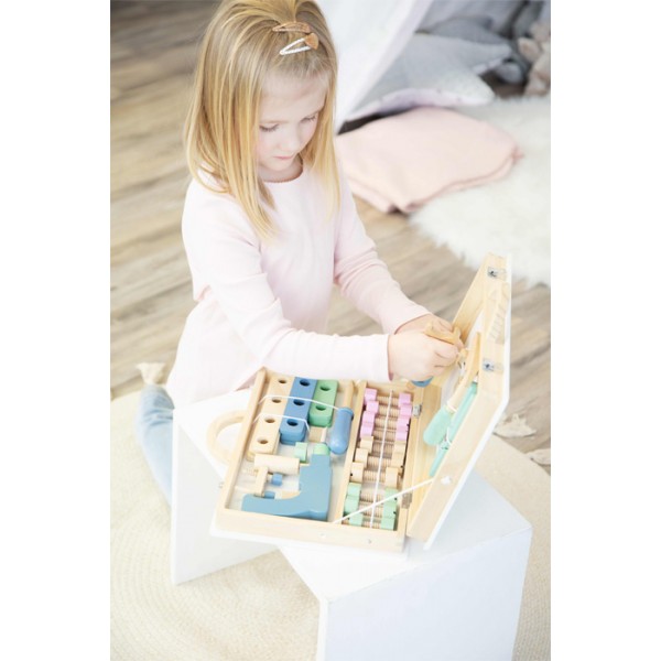 Boîte à outils Montessori en bois pour enfants - Nordic