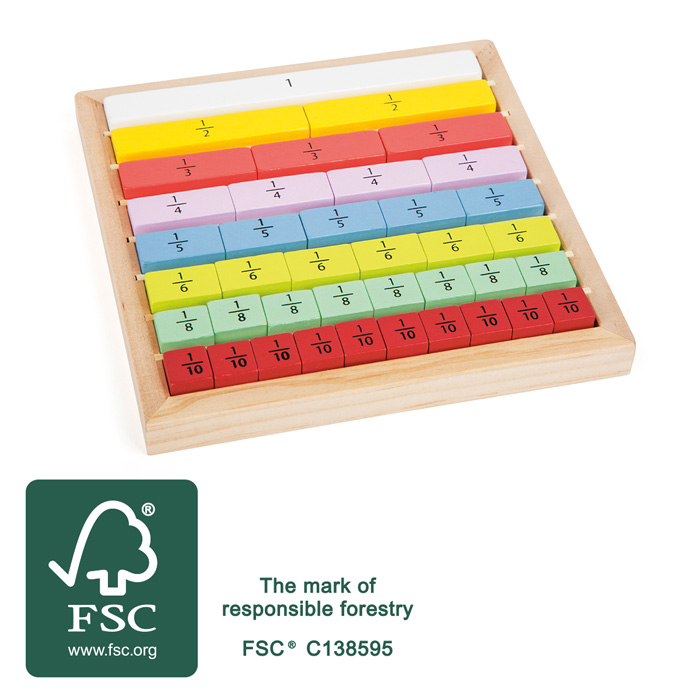 matériel Montessori pour apprendre les fractions et mathématiques