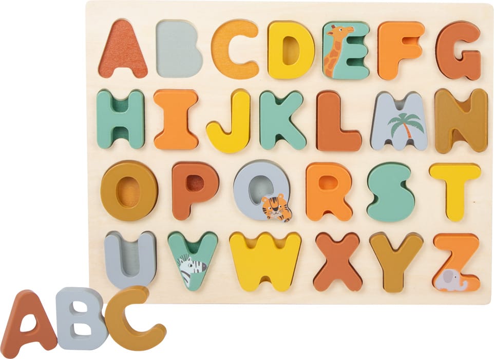 puzzle en bois des lettres de l'alphabet Safari