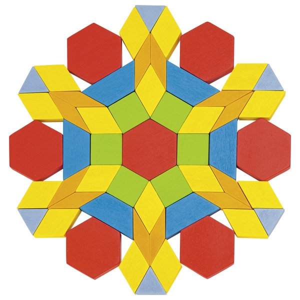 tangram en bois multicolore